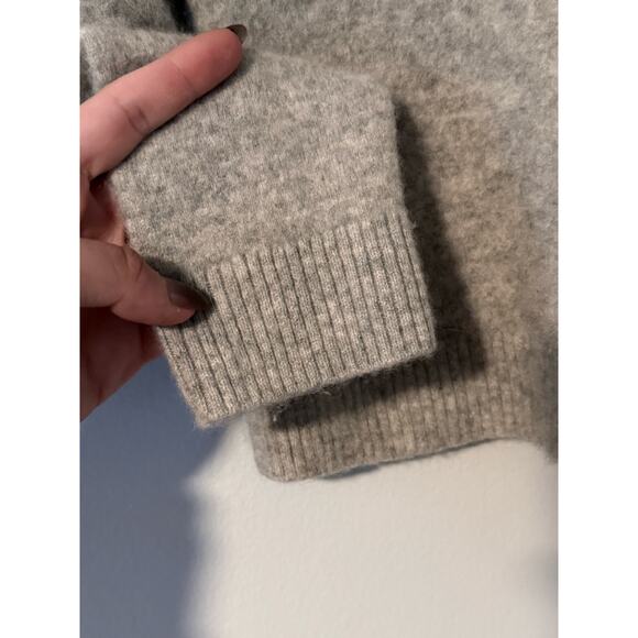 REFORMATION Jeans gray 100% cashmere cropped soft casual hoodie sweater top - Picture 3 of 8